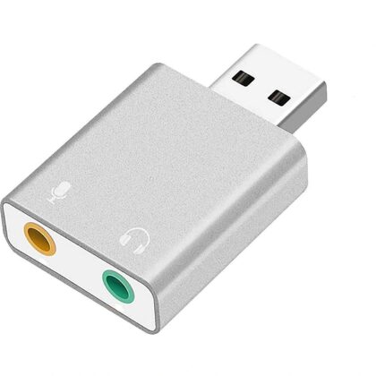 RoGer USB Audio karte ar mikrofona ieeju / Virtual 7.1 / sudraba
