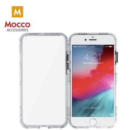 Mocco Double Side Case 360 Aluminija Apvalks ar Aizsargstiklu Telefonam Apple iPhone XS Max Caurspīdīgs - Sudrabs MC-BC-360-IPHXSM-SITR 4752168063187