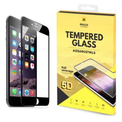 Mocco Full Glue 5D Signature Edition Tempered Glass Aizsargstikls Pilnam Ekrānam Apple iPhone 6 Plus / 6S Plus Melns MC-5D-GP-IPH6PL-BK 4752168067888