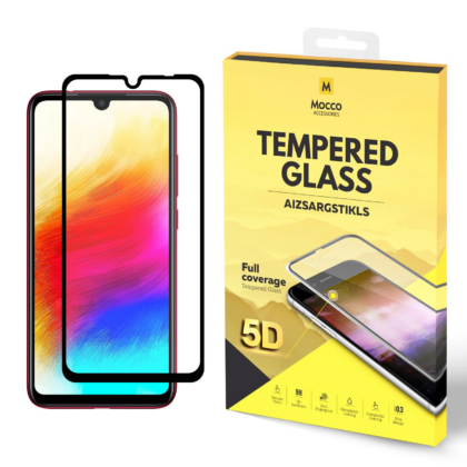 Mocco Full Glue 5D Signature Edition Tempered Glass Aizsargstikls Pilnam Ekrānam Xiaomi Redmi 7A Melns MC-5D-GP-REDMI7A-BK 4752168073438
