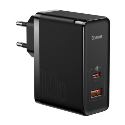 Baseus GaN5 Pro Adapteris / Lādētājs USB-C / USB / 100W / 1m kabelis CCGP090201 6932172608958