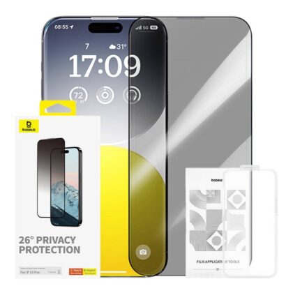 Baseus Diamond Privacy Protection Tempered Glass Aizsargstikls Priekš Apple iPhone 15 Pro P60057405203-01 6932172642631