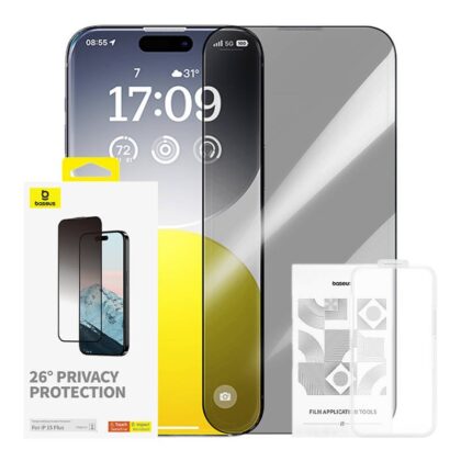 Baseus Diamond Privacy Protection Tempered Glass Aizsargstikls Priekš Apple iPhone 15 Plus P60057405203-02 6932172642648