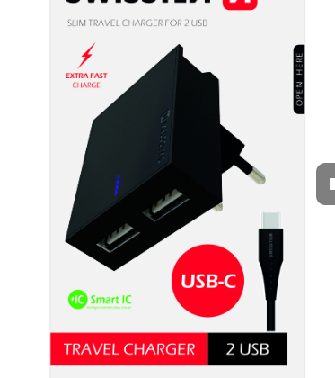 Swissten Tīkla Lādētājs USB 3А / 15W Ar USB-C vadu 1.2m SW-DET-3AWCUC-B 8595217463288