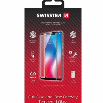 Swissten Full Face Tempered Glass Aizsargstikls Pilnam Ekrānam Samsung Galaxy S24 Ultra Melns 54501853 8595217485648