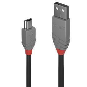 CABLE USB2 A TO MINI-B 2M/ANTHRA 36723 LINDY  36723 4002888367233