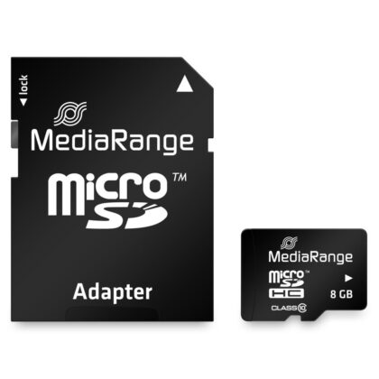 MEMORY MICRO SDHC 8GB C10/W/ADAPTER MR957 MEDIARANGE  MR957 4260283113521