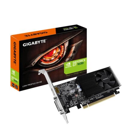 Graphics Card GIGABYTE NVIDIA GeForce GT 1030 2 GB 64 bit PCIE 3.0 16x GDDR4 Memory 2100 MHz GPU 1177 MHz Single Slot Fansink 1xDVI 1xHDMI GV-N1030D4-2GL  GV-N1030D4-2GL 4719331303280