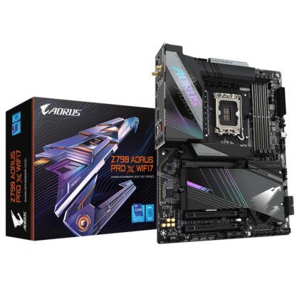 Mainboard GIGABYTE Intel Z790 LGA1700 ATX Memory DDR5 Memory slots 4 1xPCI-Express 3.0 16x 1xPCI-Express 4.0 16x 1xPCI-Express 5.0 16x 5xM.2 1xHDMI 2xUSB 2.0 6xUSB 3.2 1xUSB-C 1xOptical S/PDIF 1xRJ45 2xAudio port Z790APROXWIFI7  Z790APROXWIFI7 4719331860141