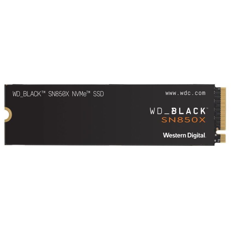 SSD WESTERN DIGITAL Black SN850X 1TB M.2 PCIE NVMe Write speed 6300 MBytes/sec Read speed 7300 MBytes/sec 2.38mm TBW 600 TB WDS100T2XHE  WDS100T2XHE 718037891385