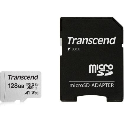 MEMORY MICRO SDXC 128GB W/ADAP/C10 TS128GUSD300S-A TRANSCEND  TS128GUSD300S-A 760557842095