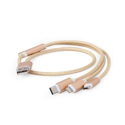 CABLE USB CHARGING 3IN1 1M/GOLD CC-USB2-AM31-1M-G GEMBIRD  CC-USB2-AM31-1M-G 8716309100618