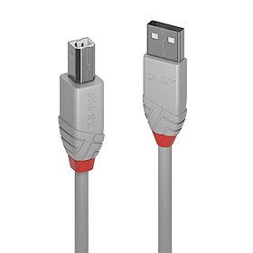 CABLE USB2 A-B 2M/ANTHRA GREY36683 LINDY  36683 4002888366830