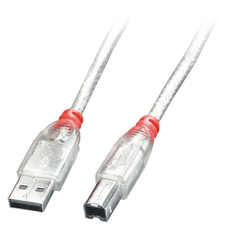 CABLE USB2 A-B 0.2M/TRANSPARENT 41750 LINDY  41750 4002888417501