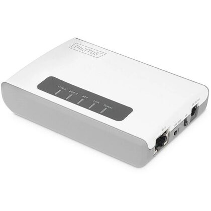 Digitus 2-P USB 2.0 WIFI NETWORK SERVER NAS USB HUB PRINT SERVER DN-13024 4016032473022