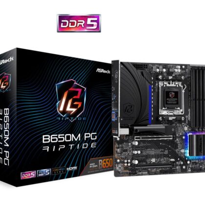 Mainboard ASROCK AMD B650 SAM5 MicroATX Memory DDR5 Memory slots 4 2xPCI-Express 3.0 1x 2xPCI-Express 4.0 16x 2xM.2 1xHDMI 1xDisplayPort 1xAudio-In 1xAudio-Out 1xMicrophone 4xUSB 2.0 3xUSB 3.2 1xUSB-C 1xRJ45 B650MPGRIPTIDE  B650MPGRIPTIDE 4710483940835