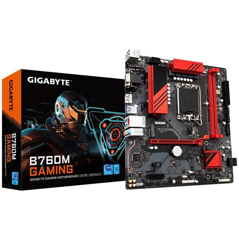 Mainboard GIGABYTE Intel B760 Express LGA1700 Micro-ATX Memory DDR5 Memory slots 2 1xPCI-Express 3.0 1x 1xPCI-Express 4.0 16x 2xM.2 1x15pin D-sub 1xHDMI 1xDisplayPort 2xUSB 2.0 3xUSB 3.2 1xUSB-C 1xPS/2 1xRJ45 3xAudio port B760MGAMING  B760MGAMING 4719331853686