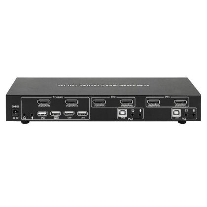 Techly 2-port DisplayPort/USB dual-monitor KVM switch 2x1 with audio 101928 8051128101928