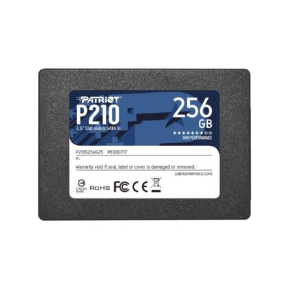 SSD PATRIOT P210 256GB SATA 3.0 Write speed 400 MBytes/sec Read speed 500 MBytes/sec 2