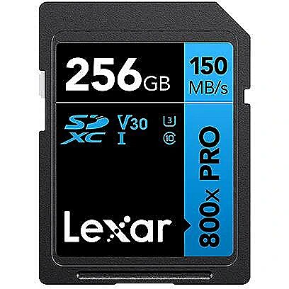 Lexar 256GB Professional 800x PRO Memory Card SDXC UHS-I Black/Blue LSD0800P256G-BNNNG 843367130153