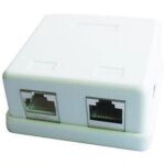 Gembird single jack surface mount box 2xRJ45 cat.5 half-shielded keystone