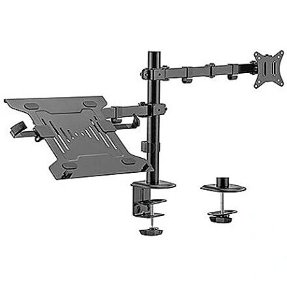 Gembird Adjustable desk mount with monitor arm and notebook tray