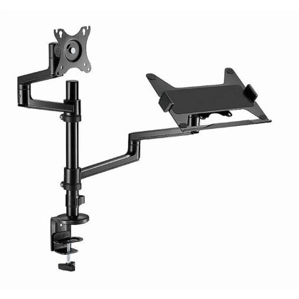 Gembird Adjustable monitor arm with notebook tray