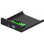 Gembird Adapteris Gembird Internal 3.5 Front PC Panel USB 3.1 Type-A + Type-C Port Black FDI3-U3C-01 8716309128278