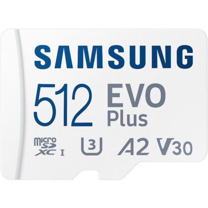 Samsung EVO PLUS microSD 512GB 2024 incl. SD Adapter memory card UHS-I U3 Full HD and 4K UHD 160 MB/s read MB-MC512SA/EU 8806095420110