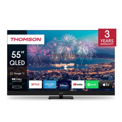 TV Set THOMSON 55" 4K/Smart QLED 3840x2160 Wireless LAN Bluetooth Google TV Black 55QG6C14  55QG6C14 9120106662368