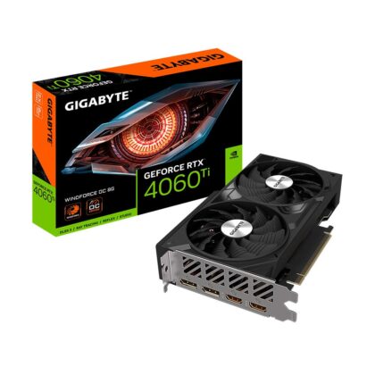 Graphics Card GIGABYTE NVIDIA GeForce RTX 4060 Ti 8 GB GDDR6 128 bit PCIE 4.0 16x GPU 2550 MHz 2xHDMI 2xDisplayPort GV-N406TWF2OC-8GD  GV-N406TWF2OC-8GD 4719331313739