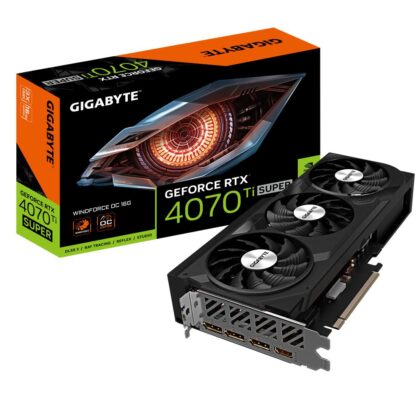 Graphics Card GIGABYTE NVIDIA GeForce RTX 4070 Ti SUPER 16 GB GDDR6X 256 bit PCIE 4.0 16x GPU 2625 MHz 1xHDMI 3xDisplayPort GV-N407TSWF3OC-16GD  GV-N407TSWF3OC-16GD 4719331354121