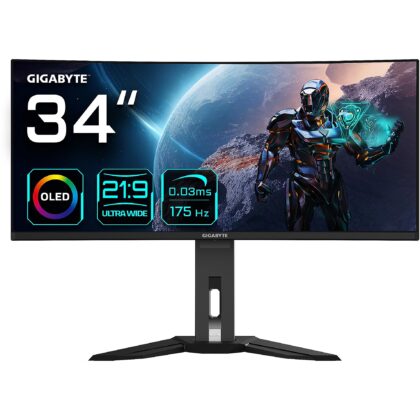 Gigabyte Monitor 34 inches MO34WQC OLED WQHD 2xHDMI DP USB-C MO34WQC 4719331858995