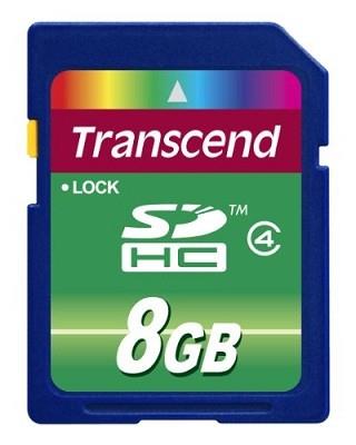 MEMORY SDHC 8GB/CLASS4 TS8GSDHC4 TRANSCEND  TS8GSDHC4 760557818540