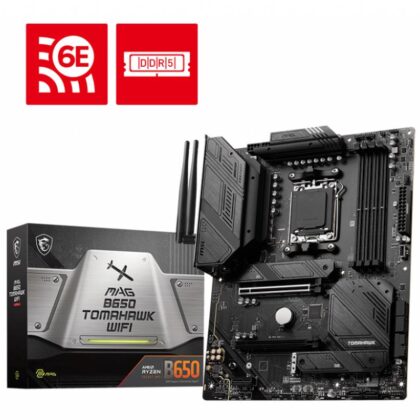 Mainboard MSI AMD B650 SAM5 ATX Memory DDR5 Memory slots 4 1xPCI-Express 1x 2xPCI-Express 16x 3xM.2 1xHDMI 1xDisplayPort 2xUSB 2.0 7xUSB 3.2 1xUSB-C 1xOptical S/PDIF 1xRJ45 5xAudio port MAGB650TOMAHAWKWIFI  MAGB650TOMAHAWKWIFI 4711377010153