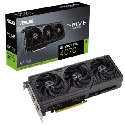 Graphics Card ASUS 12 GB GDDR6X 192 bit PCIE 4.0 16x Triple slot Fansink 1xHDMI 3xDisplayPort PRIME-RTX4070-O12G  PRIME-RTX4070-O12G 4711387667736