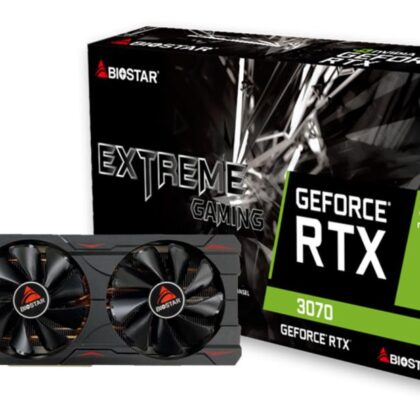 Graphics Card BIOSTAR NVIDIA GeForce RTX 3070 8 GB GDDR6 256 bit PCIE 4.0 16x GPU 1500 MHz Dual Slot Fansink 1xHDMI 3xDisplayPort VN3706RM82  VN3706RM82 4712960686632