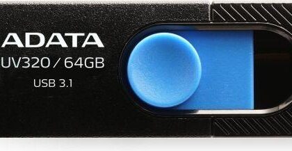 MEMORY DRIVE FLASH USB3.1 64GB/BLACK AUV320-64G-RBKBL ADATA  AUV320-64G-RBKBL 4713218462824