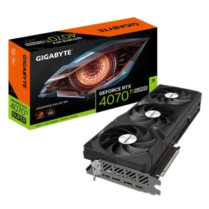 Graphics Card GIGABYTE NVIDIA GeForce RTX 4070 Ti SUPER 16 GB GDDR6X 256 bit PCIE 4.0 16x GPU 2655 MHz Triple slot Fansink 1xHDMI 3xDisplayPort GV-N407TSWF3MAXOC-16GD  GV-N407TSWF3MAXOC-16GD 4719331354671