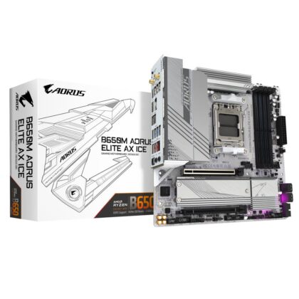 Mainboard GIGABYTE AMD B650 SAM5 Micro-ATX Memory DDR5 Memory slots 4 1xPCI-Express 4.0 4x	 1xPCI-Express 4.0 16x 2xM.2 1xHDMI 1xDisplayPort 4xUSB 2.0 7xUSB 3.2 1xUSB-C 1xOptical S/PDIF 1xRJ45 2xAudio port B650MAELITEAXICE  B650MAELITEAXICE 4719331859336