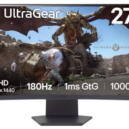 LCD Monitor LG 27GS60QC-B 27" Gaming/Curved Panel VA 2560x1440 16:9 180 Hz Matte 1 ms Tilt Colour Black 27GS60QC-B  27GS60QC-B 8806096090664