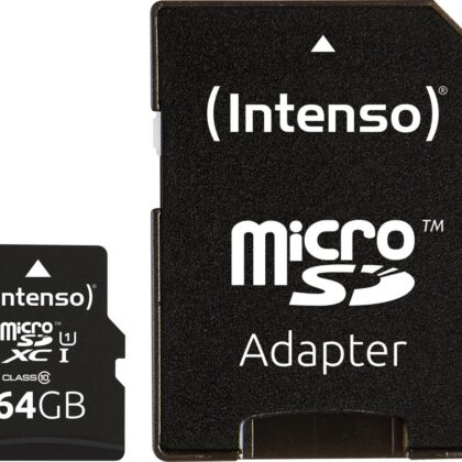 MEMORY MICRO SDXC 64GB UHS-I/W/ADAPTER 3423490 INTENSO  3423490 4034303019885