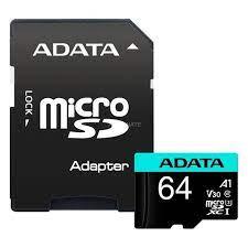 MEMORY MICRO SDXC 64GB W/ADAP./AUSDX64GUI3V30SA2-RA1 ADATA  AUSDX64GUI3V30SA2-RA1 4710273771328