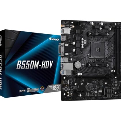 Mainboard ASROCK AMD B550 SAM4 MicroATX 1xPCI-Express 3.0 1x 1xM.2 1xPCI-Express 4.0 16x Memory DDR4 Memory slots 2 1x15pin D-sub 1xDVI 1xHDMI 2xUSB 2.0 4xUSB 3.2 1xPS/2 1xRJ45 3xAudio port B550M-HDV  B550M-HDV 4710483931635