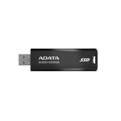 External SSD ADATA SC610 2TB USB 3.2 Write speed 500 MBytes/sec Read speed 550 MBytes/sec SC610-2000G-CBK/RD  SC610-2000G-CBK/RD 4711085945068