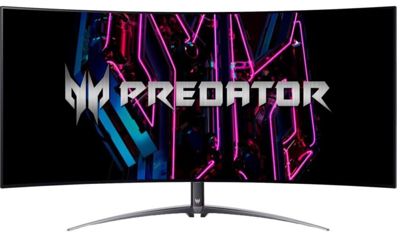 LCD Monitor ACER X45BMIIPHUZX 44.5" Gaming/Curved/21 : 9 Panel OLED 3440x1440 21:9 240 Hz Matte 0.1 ms Speakers Swivel Tilt Colour Black UM.MXXEE.001  UM.MXXEE.001 4711121493447