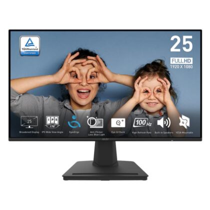 LCD Monitor MSI PRO MP252 24.5" Panel IPS 1920x1080 16:9 100Hz Matte 1 ms Speakers Tilt Colour Black PROMP252  PRO MP252 4711377156417