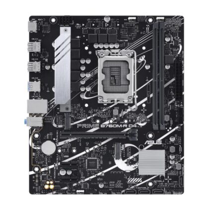 Mainboard ASUS Intel B760 Express LGA1700 Micro-ATX Memory DDR4 Memory slots 2 2xPCI-Express 4.0 1x 1xPCI-Express 4.0 16x 2xM.2 1x15pin D-sub 1xHDMI 4xUSB 2.0 4xUSB 3.2 1xOptical S/PDIF 3xAudio port PRIMEB760M-RD4  PRIMEB760M-RD4 4711387423769