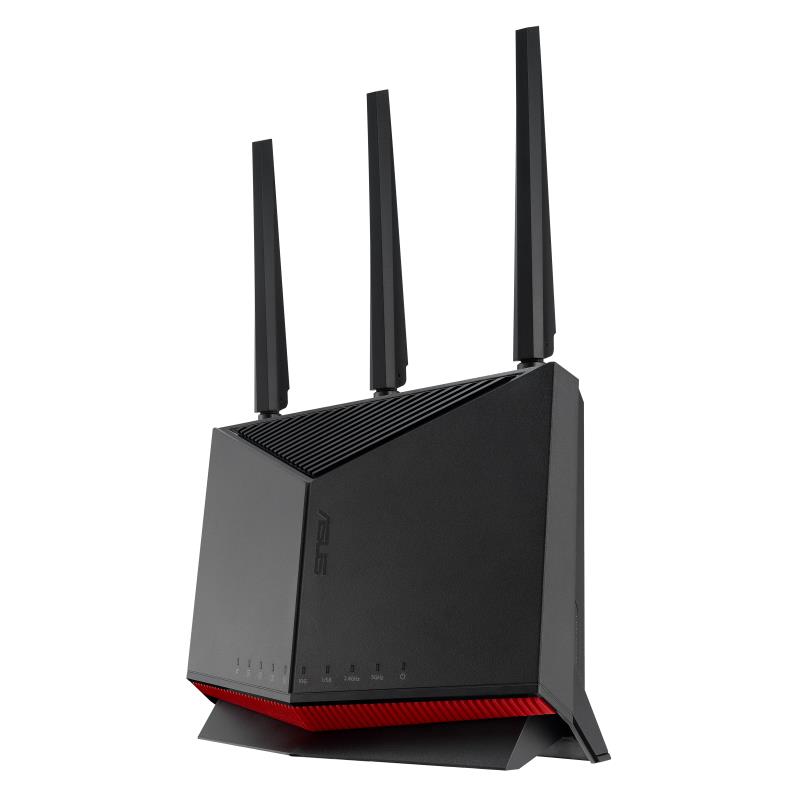 Wireless Router ASUS 6800 Mbps Mesh Wi-Fi 5 Wi-Fi 6 Wi-Fi 6e Wi-Fi 7 IEEE 802.11a IEEE 802.11b IEEE 802.11g IEEE 802.11n IEEE 802.11ac IEEE 802.11ax USB 2.0 3×2.5GbE LAN  WAN ports 2 Number of antennas 4 RT-BE86U  RT-BE86U 4711387581452