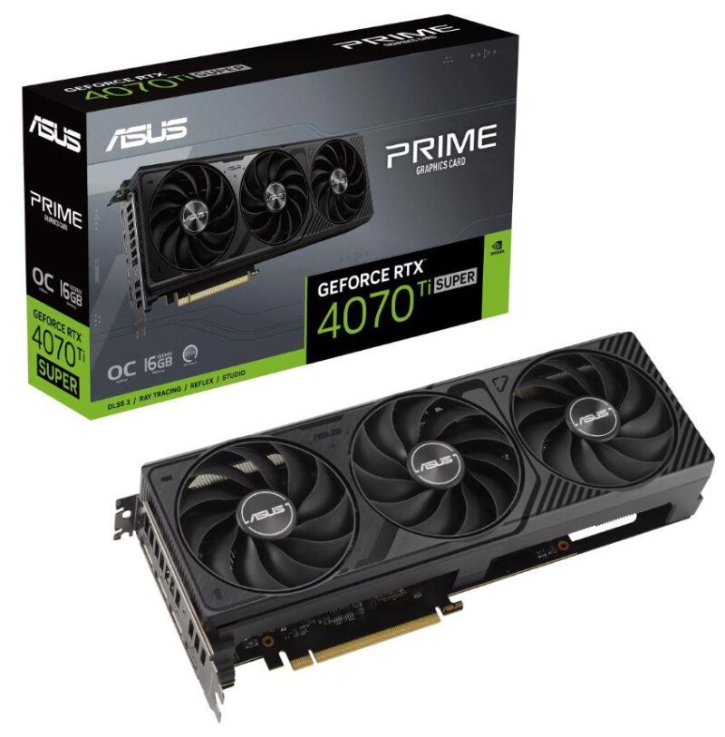 Graphics Card ASUS NVIDIA GeForce RTX 4070 SUPER 16 GB GDDR6X 256 bit Triple slot Fansink 1xHDMI 3xDisplayPort PRIME-RTX4070TIS-O16G  PRIME-RTX4070TIS-O16G 4711387740613